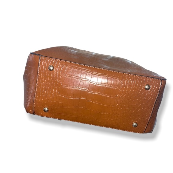 New MFK Collection By Mia K - Oday Hobo Vegan Leather Light Brown With Chain Bag - Picture 11 of 15